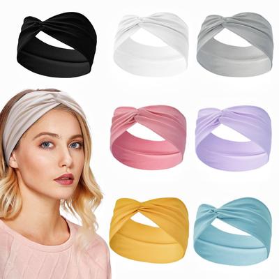Diadema Torcida de Tela Sedosa con Hilo para Yoga, Entrenamiento, Running, Deporte, Bandas Elásticas para el Cabello para Mujer, Turbante, Envoltura para el Cabello para Niñas
