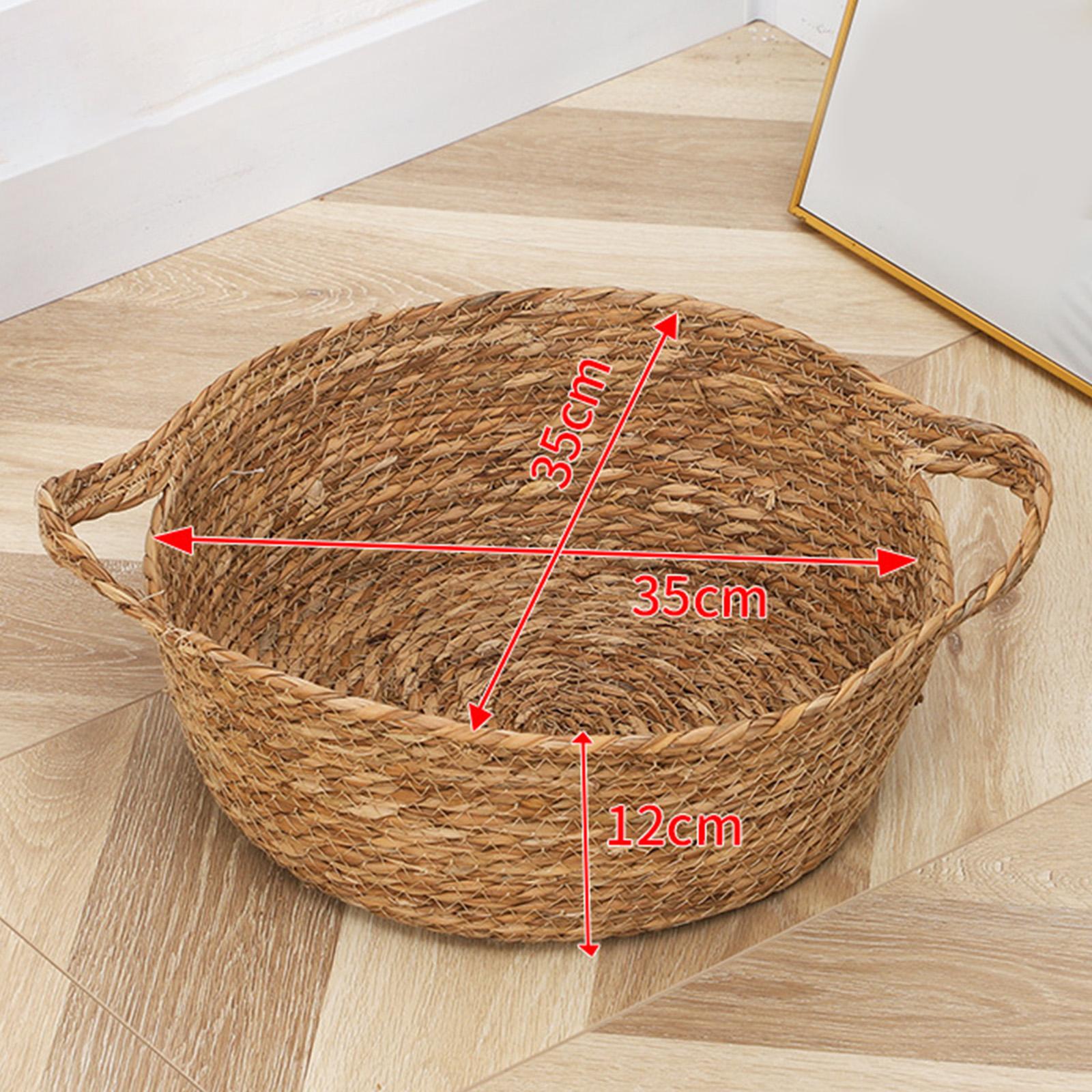 

Cat Bedding Warm Basket Indoor Kitten Bed Handcrafted Straw Nest Soft Pet House for Small Dogs and Cats 35cmx12cm