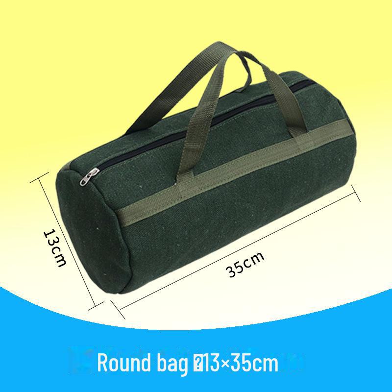 Large Capacity Wear-Resistant Canvas Tool Bag for Electricians and Woodworkers with Multi-Function Storage