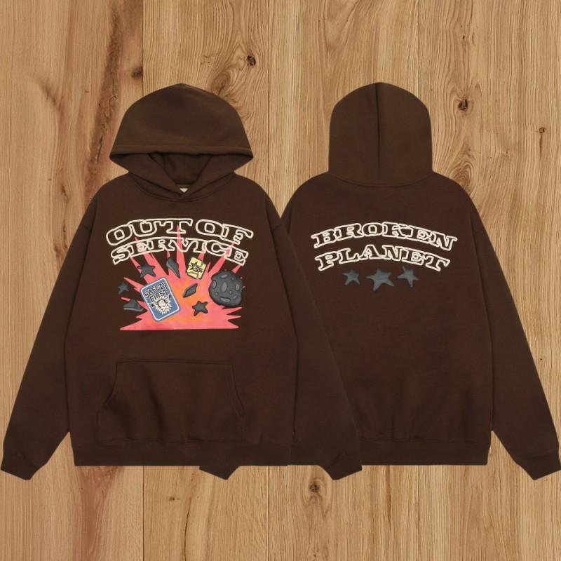 Broken Planet Graphic Hoodie Set Men Streetwear Loose Fit Sweatshirt Tracksuit Casual