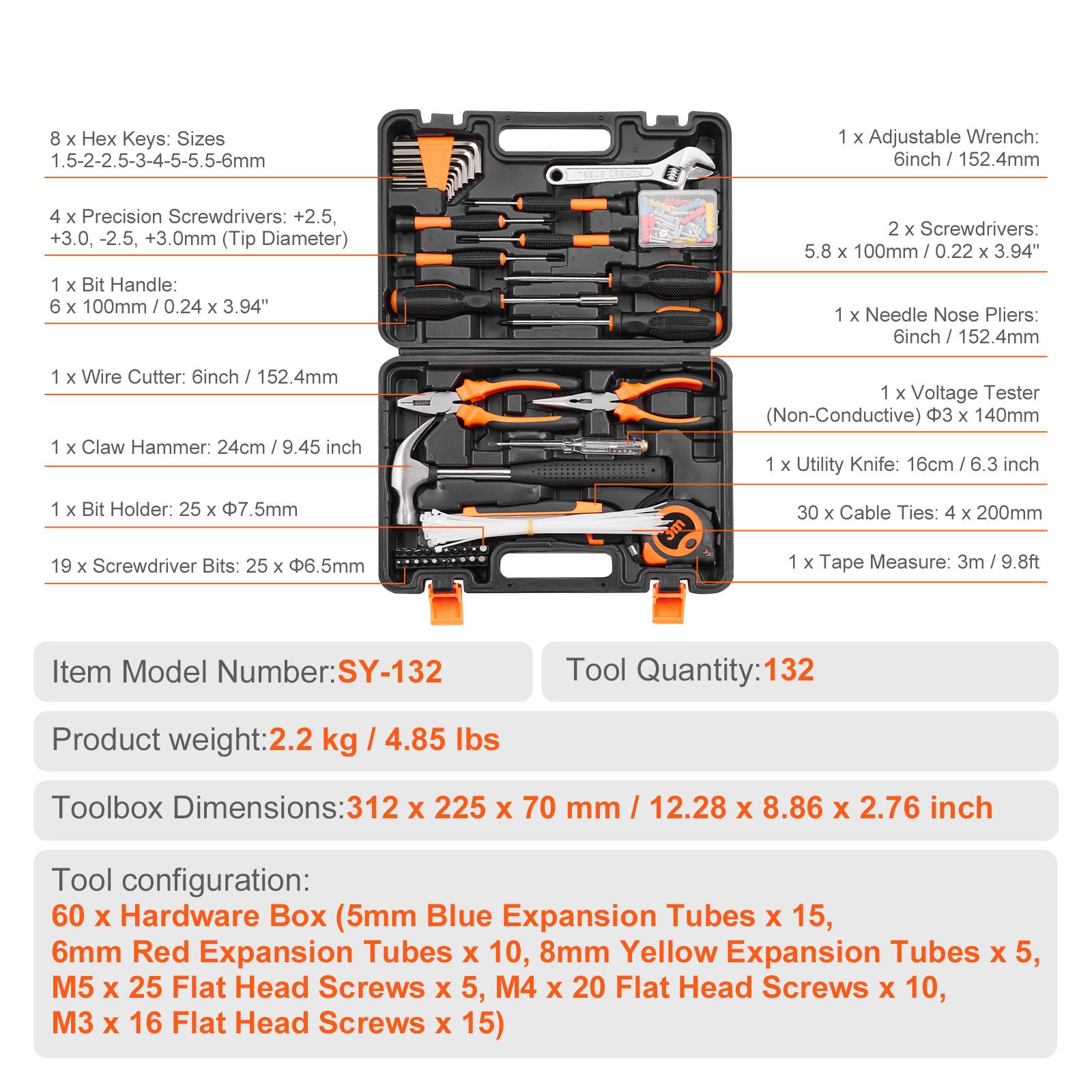 

SucceBuy Tool Kit Home Repairing Tool Kit with Portable Tool Storage Case Home Maintenance DIY Projects and Automotive Repair