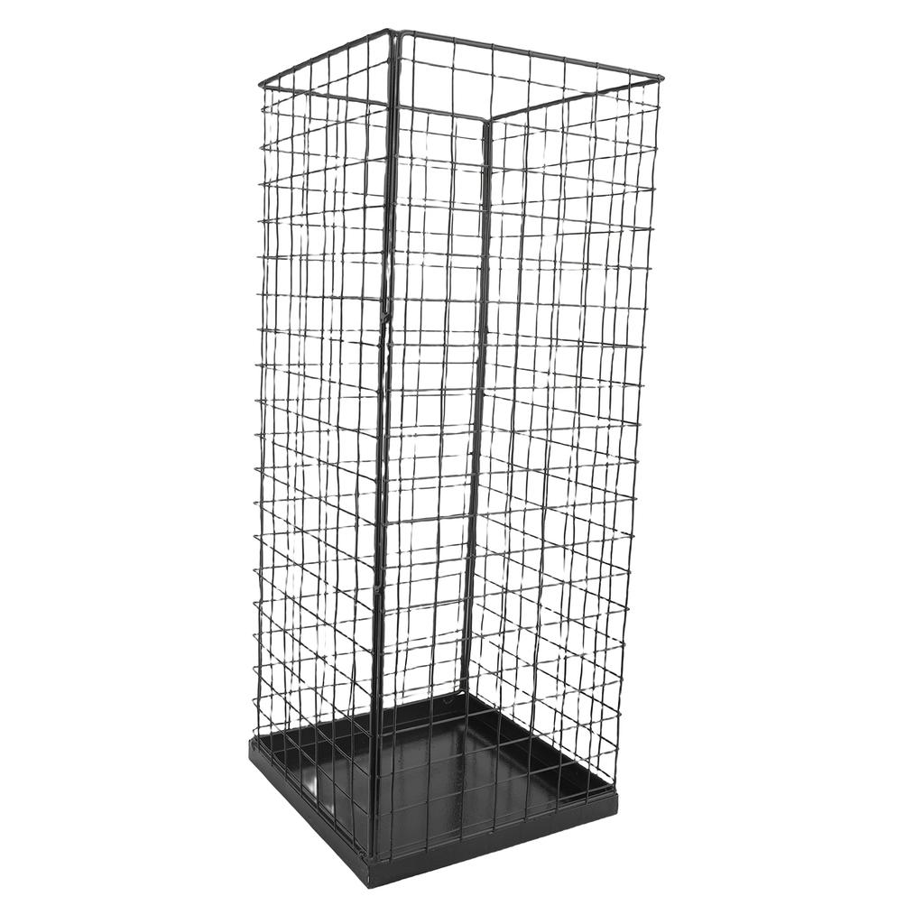 Umbrella Holder Metal Entryway Storage Rack Indoor Entrance Walking Stick Stand with Bottom Drip Tray Black
