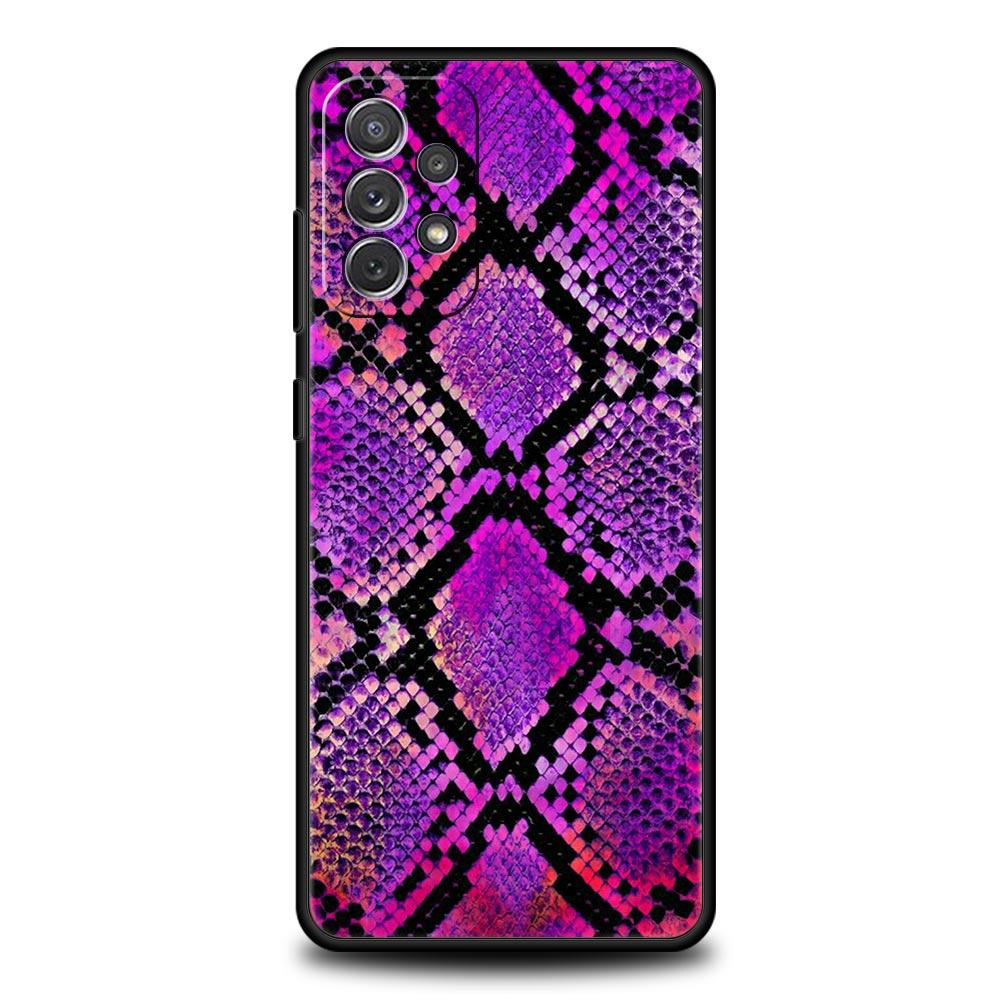 Pretty Luxury Snake Skin Phone Case for Samsung A51 A71 A21S A12 A15 A25 A31 A41 A52 A32 A23 A33 A53 A73 A03S A05S A13 5G Cover