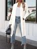 Women's Lapel Long Sleeve Open Front Cardigan Loose Fit British Style Long Knit Coat