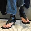 Dámské sandály s tenkým podpatkem, žabky s čtvercovou špičkou, Stylové vysoké kozačky, Univerzální kotníkové boty s tenkým podpatkem na léto 2025