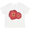 Tricou Inktastic cu Flori de Mac Roșii pentru Copii Mici Grădină Floare Acuarelă Duș Nou