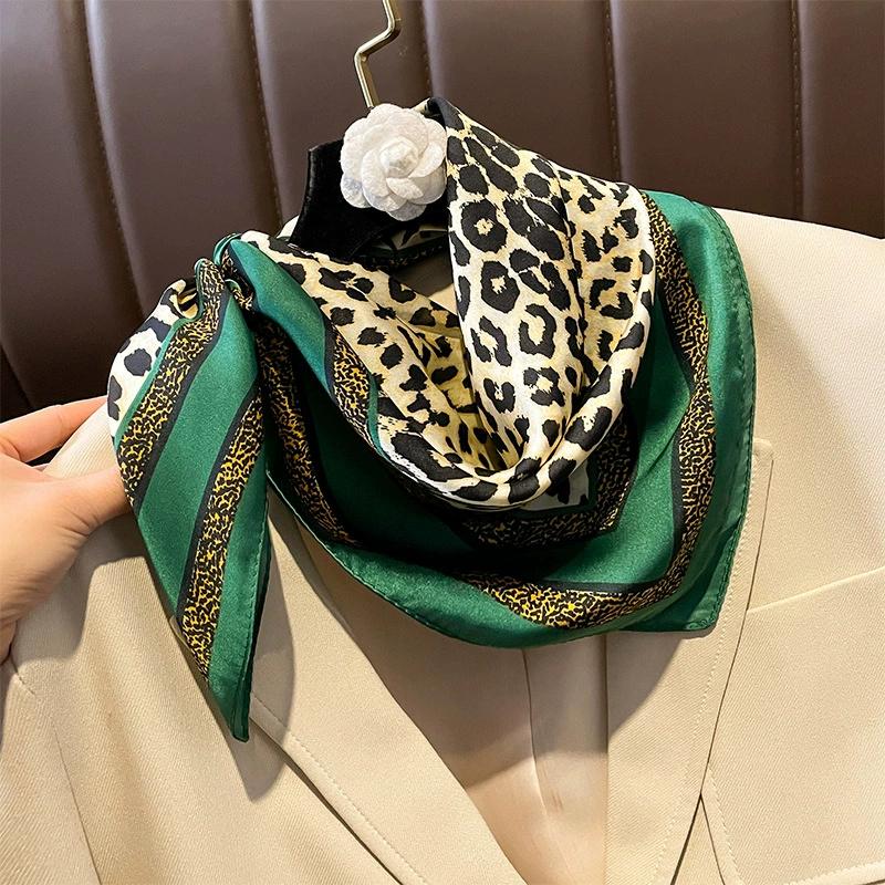 Luxury New Style Square Headscarf Women Sunscreen Beach Kerchief Popular The Four Seasons Scarves  Design 70X70CM Silk Hijab