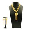Gold Plated Flower Necklace Earrings Jewelry Set Wedding Bridal Jewelry Accessories
