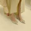 Fashion 2025 spring stiletto toe drag Korean version sexy party sandals women's shoes rhinestone fashion summer sandals zapatos de tacón