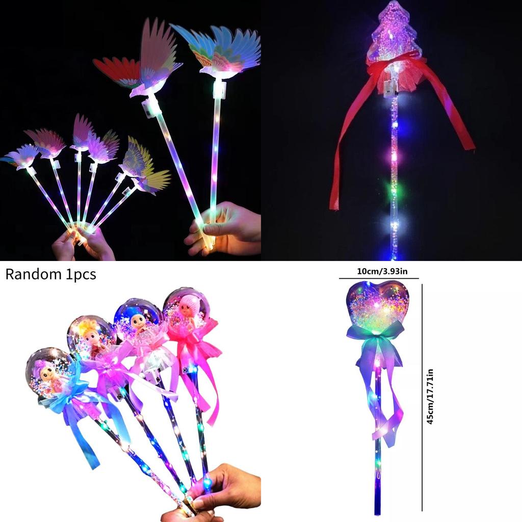 Colorful Led Light-up Fairy Wand Cartoon Magic Stick Ideal For Kids And Toddlers