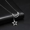 LIKGREAT Multi Layers Bar Coin Pendant Necklace Moon Star Cross Neckchain for Women Stainless Steel Chain Choker Jewelry NotFade