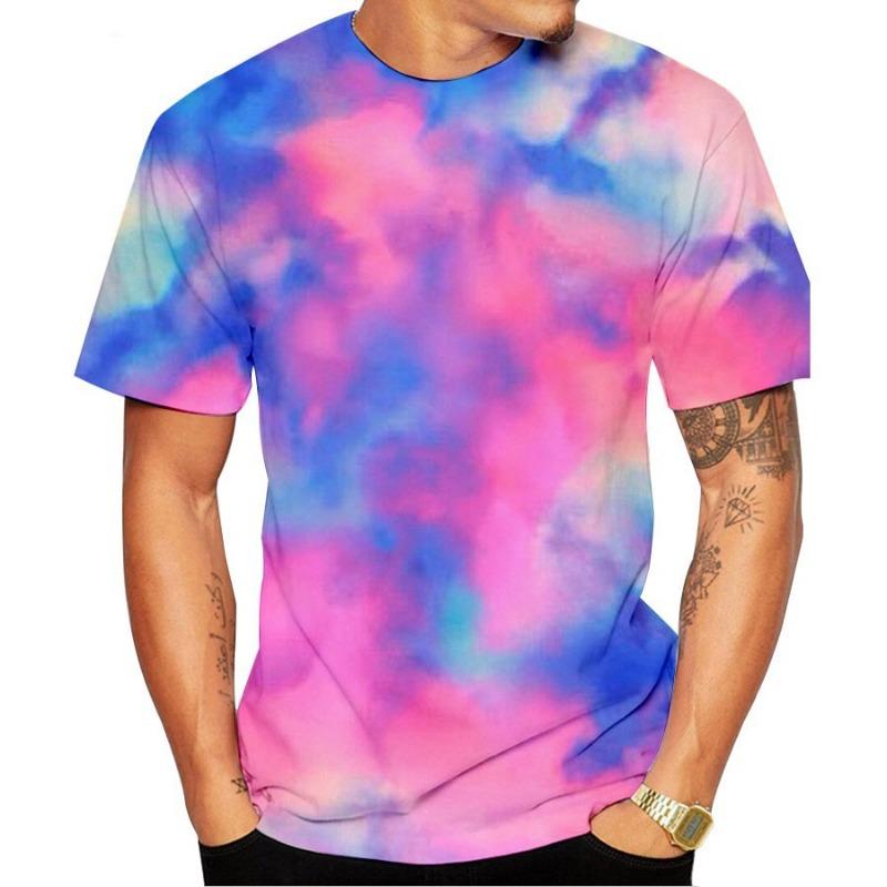 Colorful Tie Dye 3D Print T-shirt Men Woman Fashion Streetwear Short Sleeve T Shirts Oversized Harajuku Kids Tees Tops Clothing