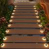 In Stock Hot Outdoor Waterproof IP68 Solar Powered Fence Garden Gate Pillar Decorative Lighting Post Light Solar Step Lights 4/6