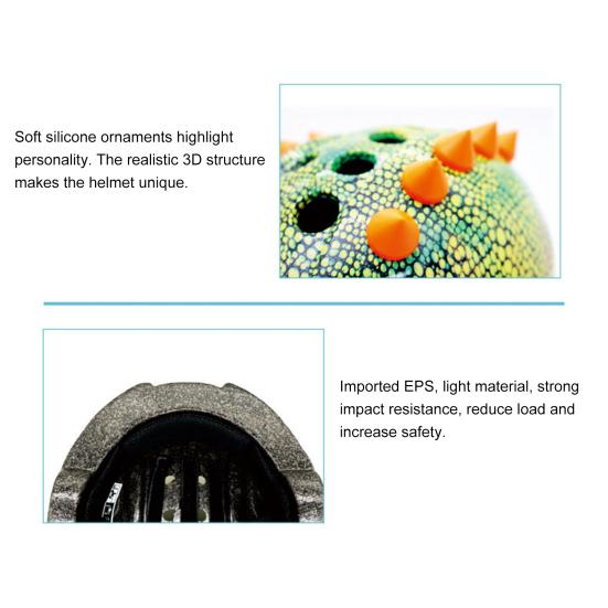 Skateboardová prilba Vysoká tvrdosť Priedušný doplnok 3D model dinosaura Cyklistika Bicykel pre batoľa