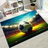 3D Grüner Schwarzer Fußballfeld Stadion Teppich für Schlafzimmer Wohnzimmer Sofa Zuhause Fußabtreter Dekor, Größere Kinder Spiel Rutschfeste Bodenmatte