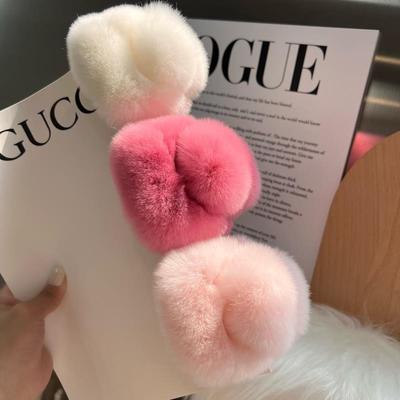 Square Shape Winter Faux Fur Hair Claw Acrylic Hairpins Rabbit Plush Hair Clip Crab Headwear Women Girls Hair Accessories