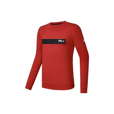 Fila Sweat-shirt de sport en maille avec imprimé logo rayé pour homme Rouge A11M311209F-RD