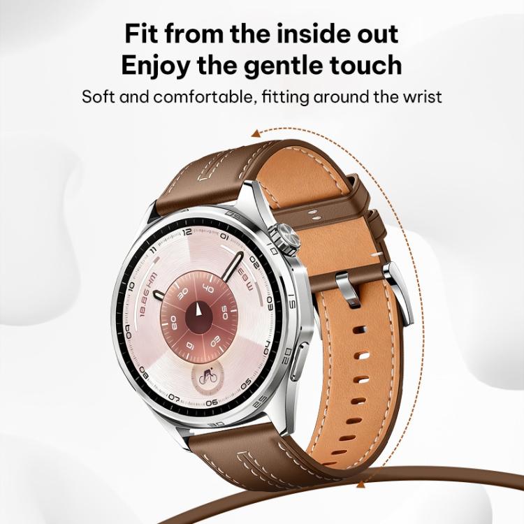 Composite‑Cowhide‑Texture Vegan‑Leather Replacement Watch‑Band Strap For Huawei Watch GT 6 41mm