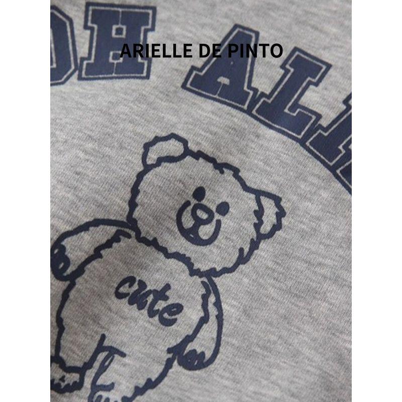 French Arielle De Pinto Boys' Suit Spring and Autumn Style Korean Style Casual Lettered Lapel Cartoon Two-Piece Set