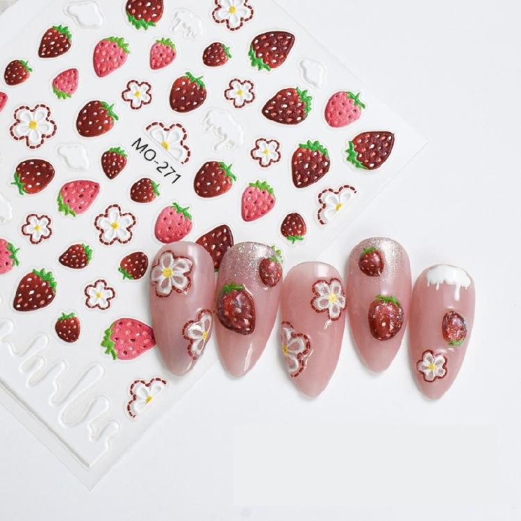 Summer Fruit Nail Art Stickers Set Of 5 Durability Waterproof Nail Decals Easy To Apply For Parties And Travel