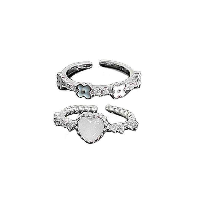 Simple Fashion Cross Star Love Open Ring Cold Wind Personality High Sense Ring Woman