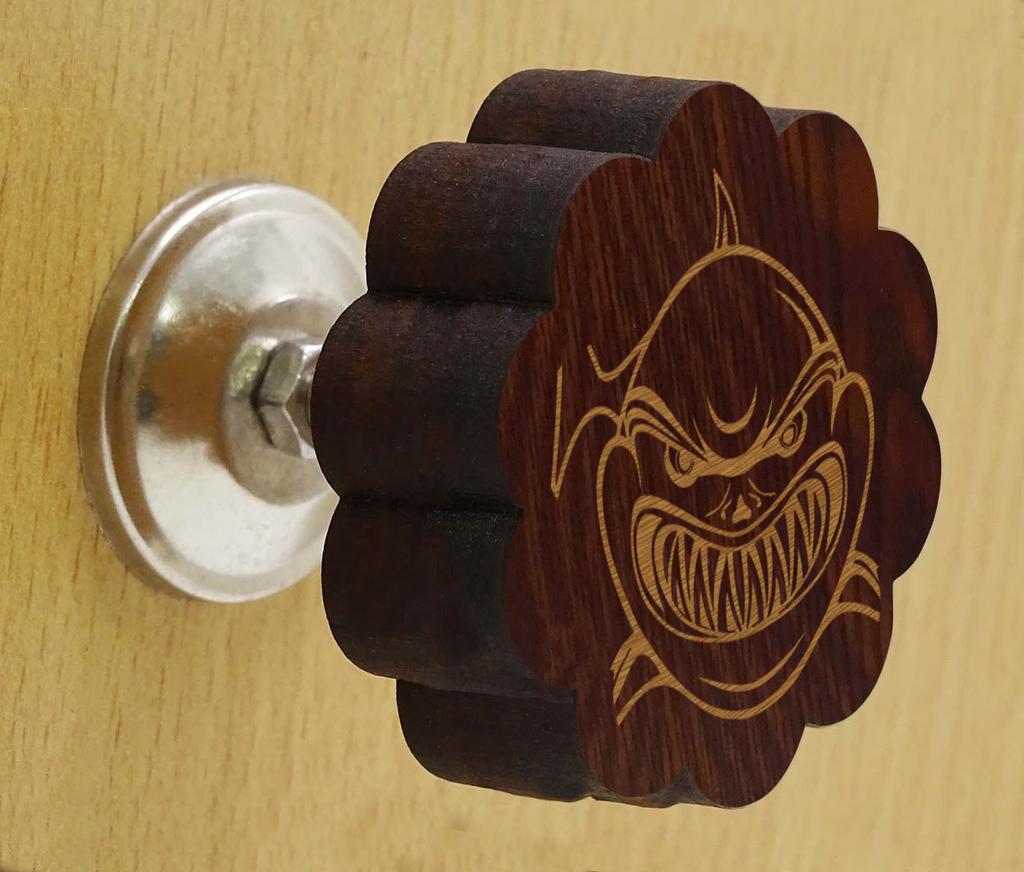 IBA Indianbeautifulart Braun Gravierte Knöpfe Holz Kleiderschrank Knöpfe Schrank Schubladengriff 10