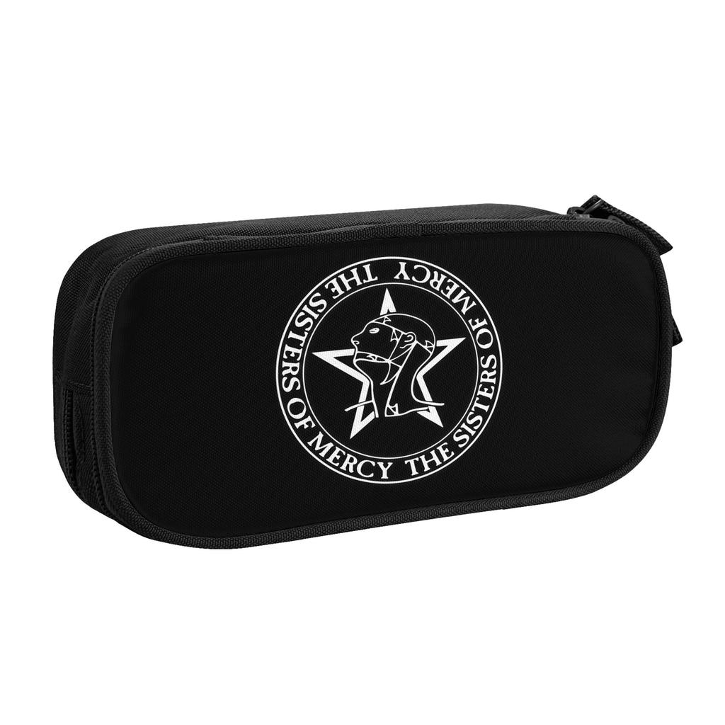 Cute The Sisters of Mercy English Rock Band Pencil Cases for Boys Girls Large Storage Pencil Bag School Supplies