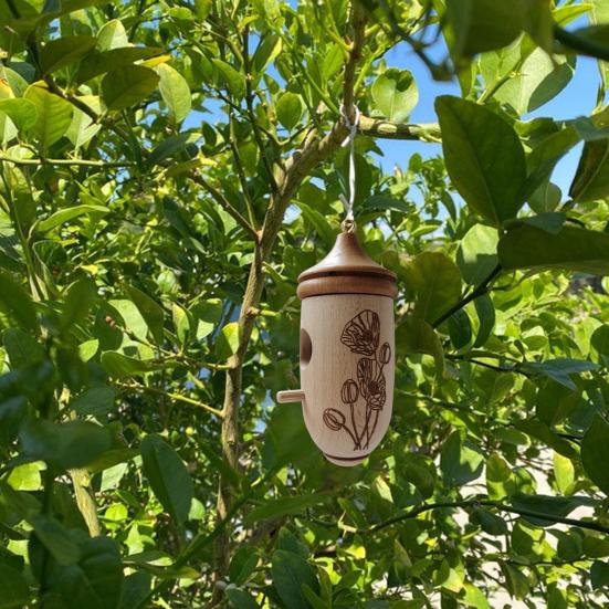 Bird House Fine Workmanship Easy To Use Wood Compact Natural Resting Nest Outdoor Supplies