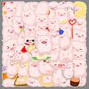 50 Cute Pink Piggy Cartoon Stickers - Waterproof, Decorative, Kids' Journal Graffiti.