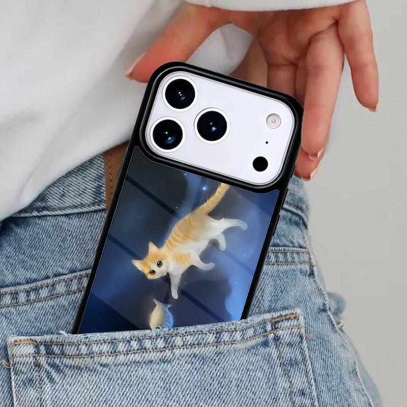 Cat And Goldfish Phone Case for iPhone 16e 15 14 13 12 17 Pro Max Plus Air 17pro Cover Coque