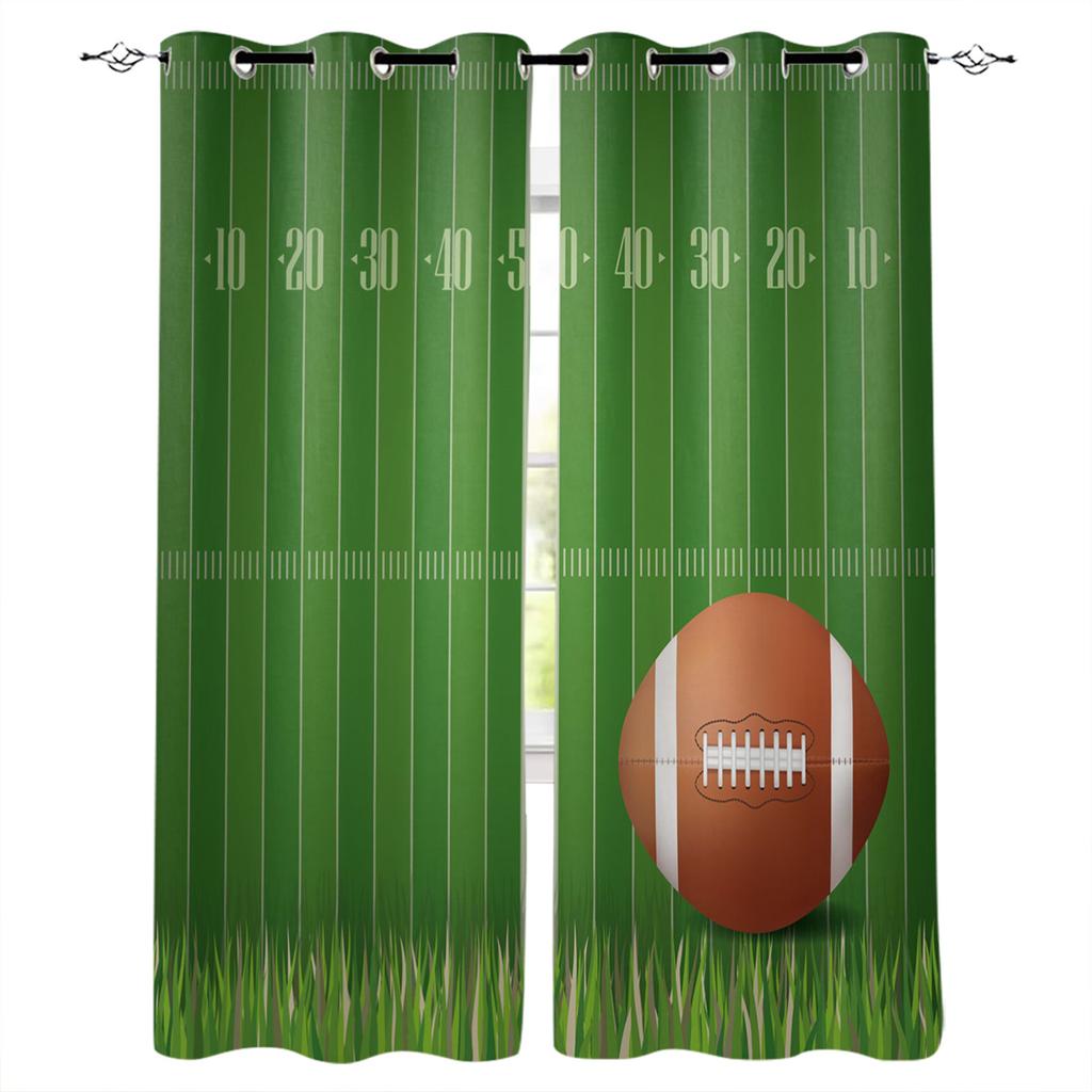 American Rugby Series Thin Sunshade Curtains Like Rugby Boys Bedroom Decoration Curtains Digital Printing Custom Style