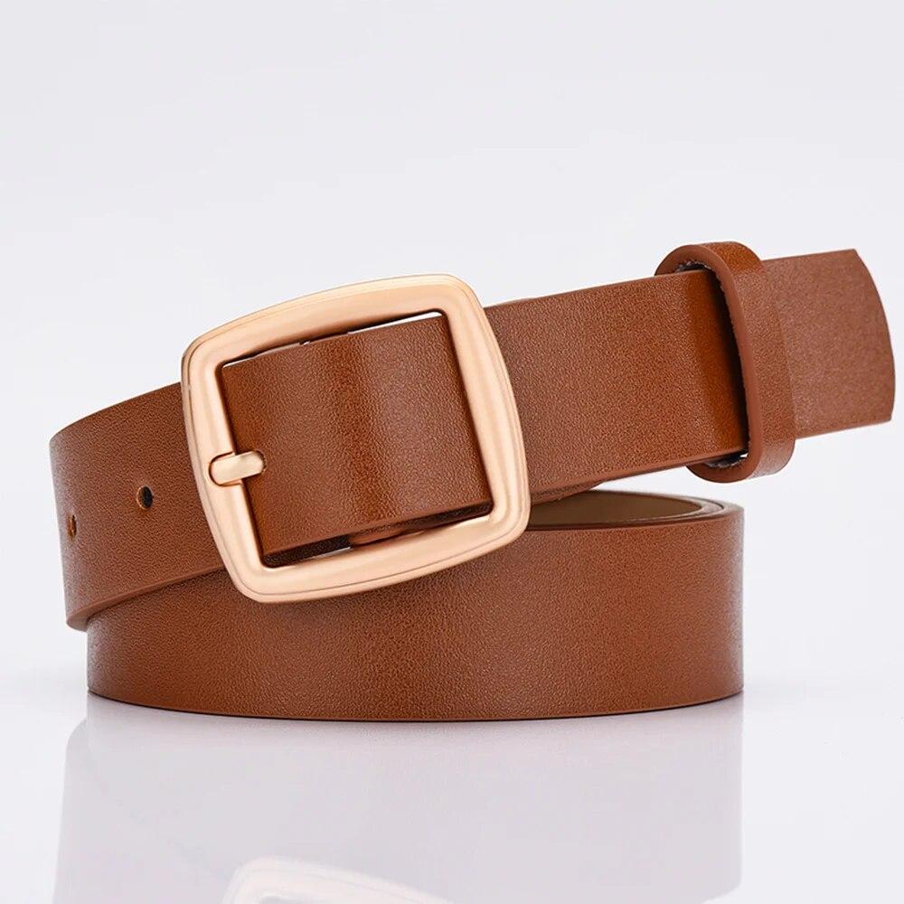 

Женский ремень, мягкий ремень из искусственной кожи с квадратной пряжкой, джинсовый ремень, корейская версия, шикарный люксовый бренд, женский винтажный пояс 105cm