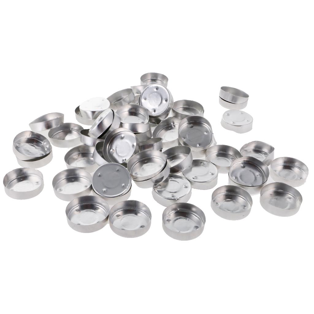 100 Pieces Aluminium Tea Light Empty Case Containers for Tealight Candles Making 1#