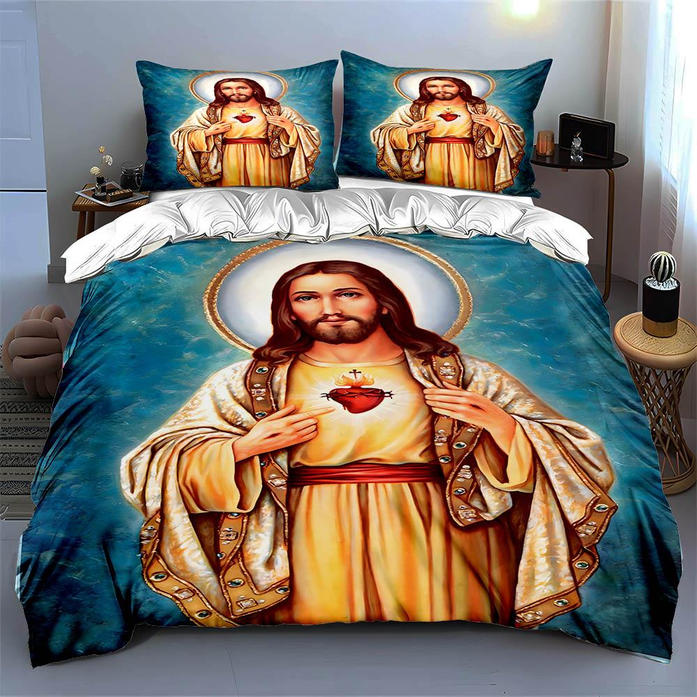 Sacred heart imagery. Bedding Duvet cover sets Duvet covers Pillowcases gifts (1 * Duvet Cover 2 * Pillowcases, without duvet insert)