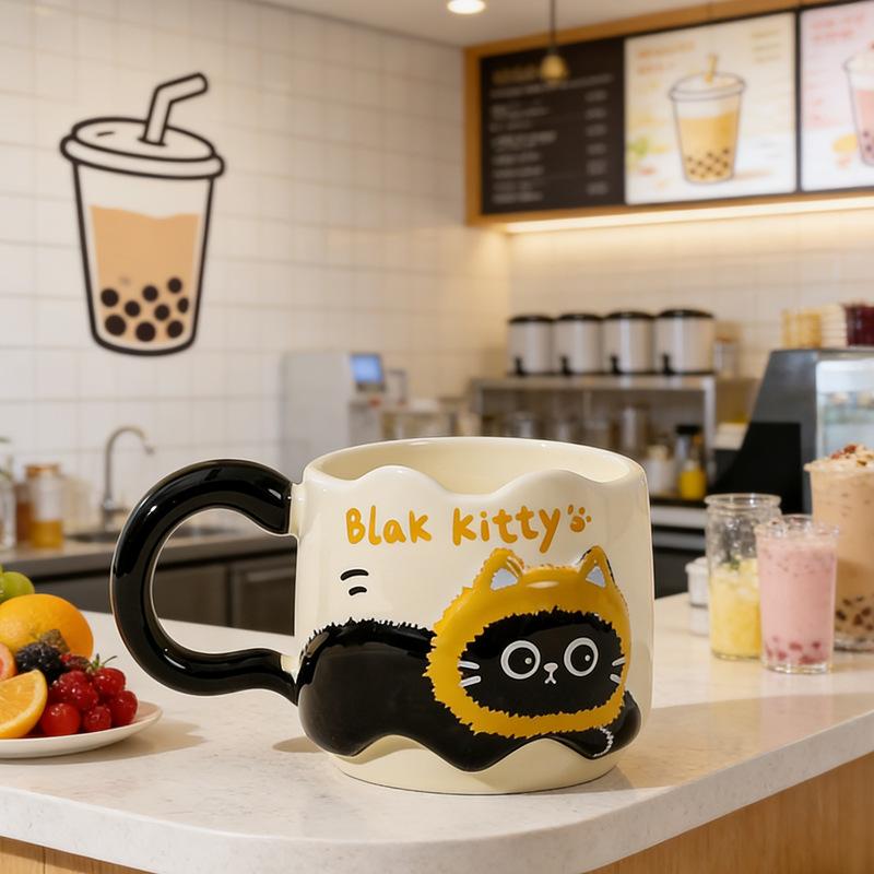 Birthday Gift Mug With Lid Spoon Cup High Value Girl Household Ceramic Drinking Cup Breakfast Coffee Cup