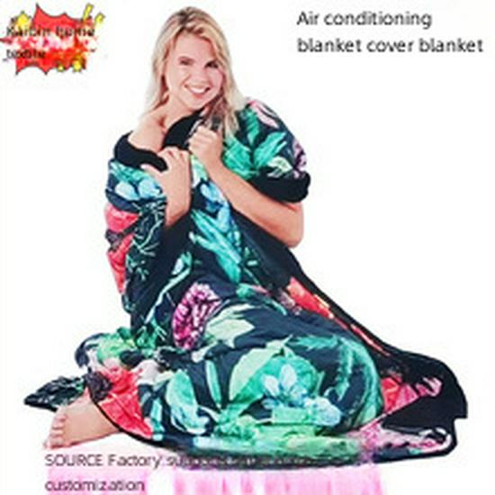 Dual-Purpose Warm Shawl Blanket - Double-Layer, Thick, Perfect for Office Naps or Lounging