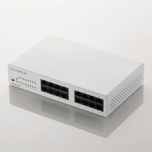 ELECOM Switching Hub 16 Ports 10/100Mbps with Magnet Built-in Power Supply Quiet EHC-F16PN-JW