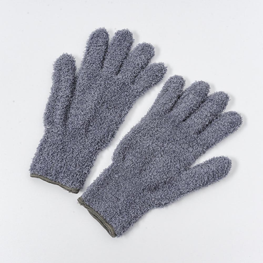 1 pair Reusable Car Care Absorbent Coral Fleece Dust Remover Removal Cleaner Cleaning Glove