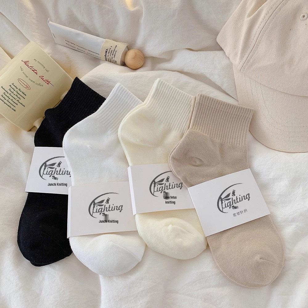 Women's Candy Color Pure Cotton Anti-Bacterial Breathable No-Pill Socks - Versatile Short Socks