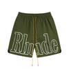 American Streetwear RHUDE Letter Knit Shorts Loose Fit Casual Hip Hop Style