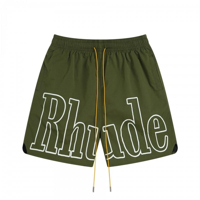 American Streetwear RHUDE Letter Knit Shorts Loose Fit Casual Hip Hop Style