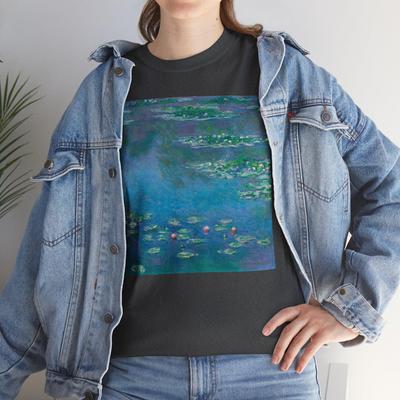 Claude Monet Water Lilies Art T-Shirt and Kids Tshirt, Vintage Art Apparel