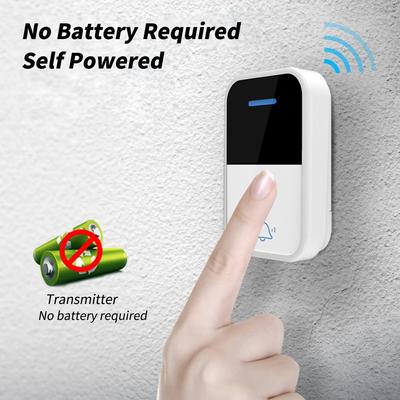 New Wireless Doorbell No Battery Required Waterproof Self-powered Door Bell 38 Musics Home Ring Dong Welcome Door Chimes