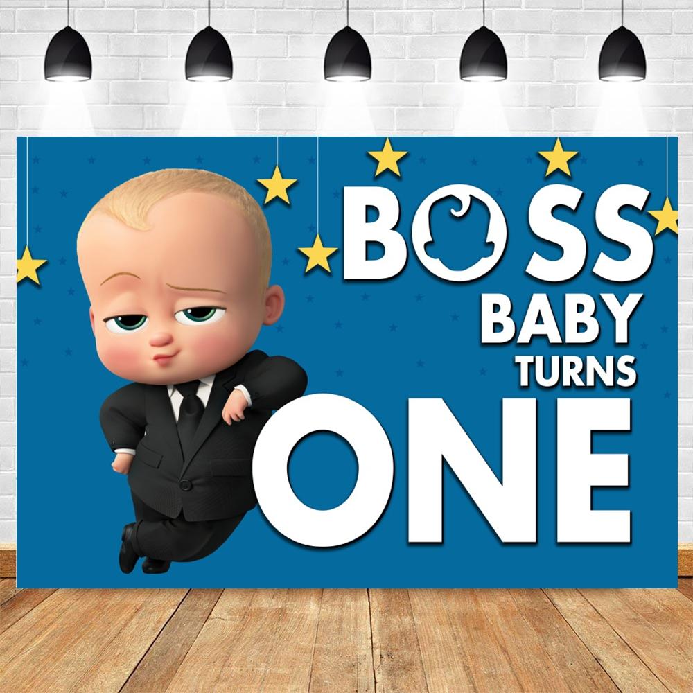 Boss Baby Thema Achtergrond Meisje Jongen Verjaardagsfeest Kinderkamer Decoratie Fotografie Achtergrond Gepersonaliseerd Naam Poster Banner