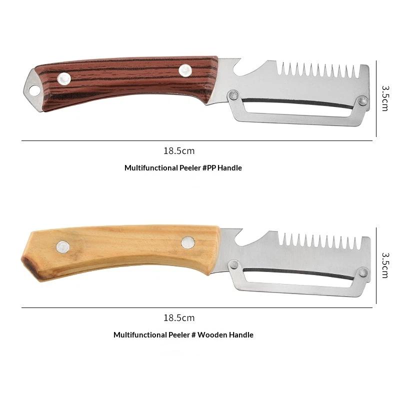3-in-1 Wellenschäler Premium Gemüseschäler mit Frühlingszwiebel-Schneider und Flaschenöffner Küchenwerkzeug
