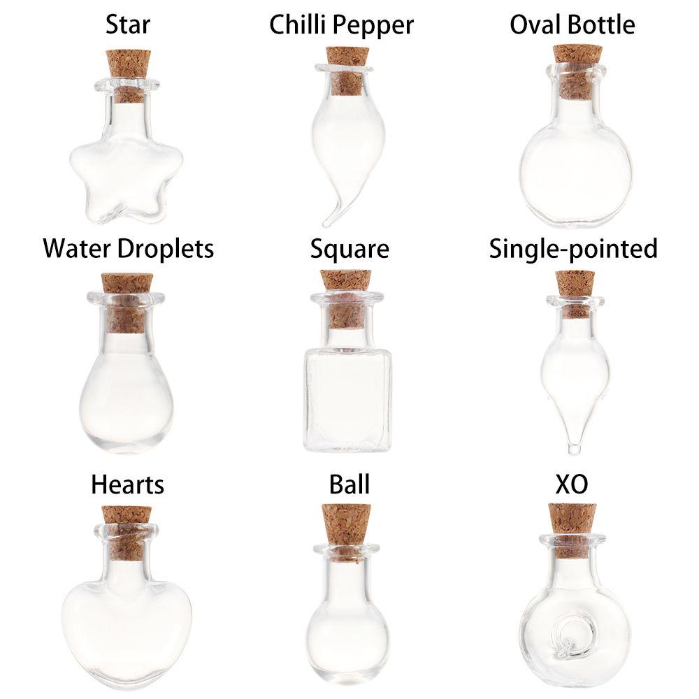 5Pcs Cork Stopper Small Empty Glass Bottle Tiny Glass Jars With Cork Decorative Wish Glass Jars Wedding Holiday Mini Containers