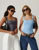 2025 European & American Women's Trendy Square Neck Slim Sleeveless Vest