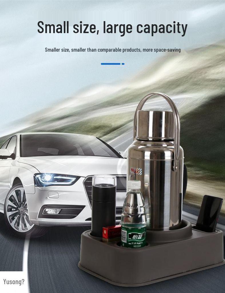 Vehicle-Mounted Kettle Holder: Anti-Tip Thermos Flask Warmer Bracket