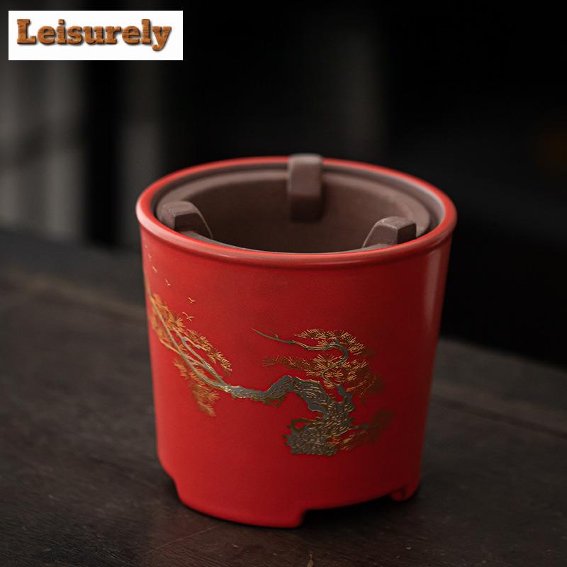 Hawthorn Red Coarse Ceramic Charcoal Stove Tea Making Coal Ball Inner Liner Small Stove Set Lifting Beam Pot Infusions Kettle