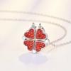 Double-sided Four-leaf Clover Necklace for Women, Japanese and Korean Simple Student Collarbone Chain, One Pair of Wear